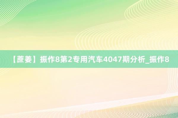 【蔗姜】振作8第2专用汽车4047期分析_振作8